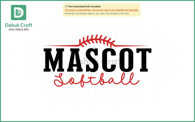Softball SVG – Mascot Team Logo SVG PNG & EPS V5 SVG dahukdesign 