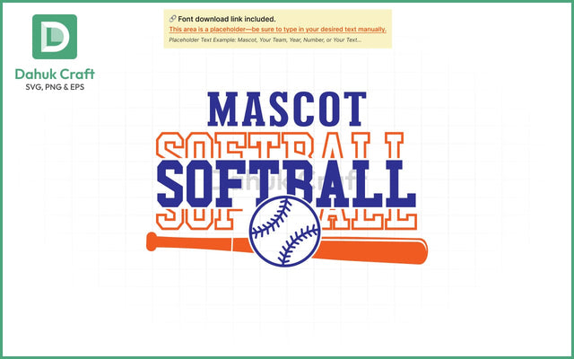 Softball SVG – Mascot Team Logo SVG PNG & EPS V8 SVG dahukdesign 