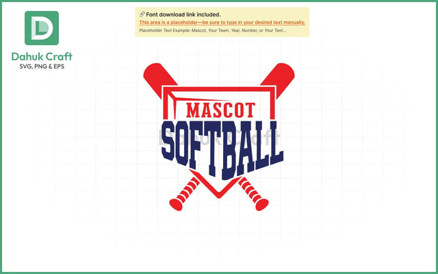Softball SVG – Mascot Team Logo SVG PNG & EPS V9 SVG dahukdesign 