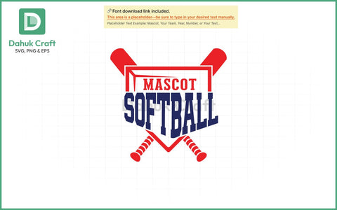 Softball SVG – Mascot Team Logo SVG PNG & EPS V9 SVG dahukdesign 