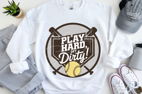Softball SVG | Play Hard Get Dirty | Softball Cut File SVG TonisArtStudio 