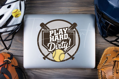 Softball SVG | Play Hard Get Dirty | Softball Cut File SVG TonisArtStudio 
