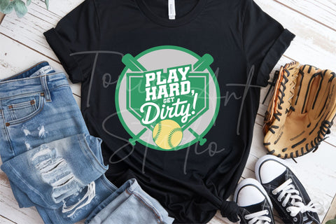 Softball SVG | Play Hard Get Dirty | Softball Cut File SVG TonisArtStudio 