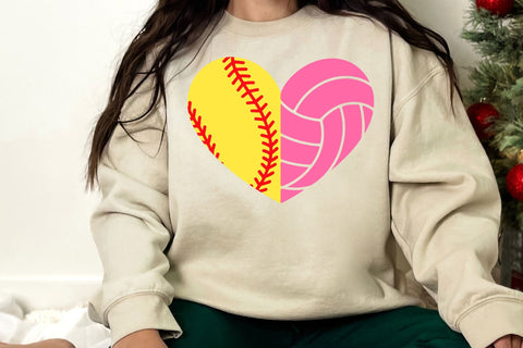 Softball SVG, Volleyball SVG, Softball Heart SVG, Volleyball Heart svg SVG DesignDestine 