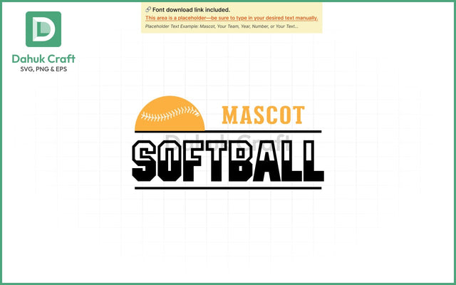 Softball Team Logo SVG Softball Mascot SVG PNG & EPS V7 SVG dahukdesign 