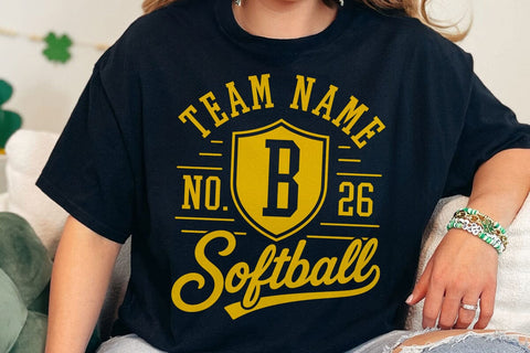 Softball Team Mascot SVG Template, Monogram Letters Numbers, Custom Softball Svg Design SVG DesignDestine 