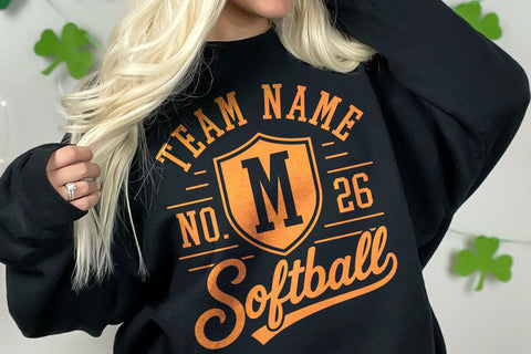Softball Team Mascot SVG Template, Monogram Letters Numbers, Custom Softball Svg Design SVG DesignDestine 