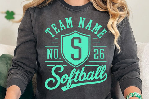 Softball Team Mascot SVG Template, Monogram Letters Numbers, Custom Softball Svg Design SVG DesignDestine 