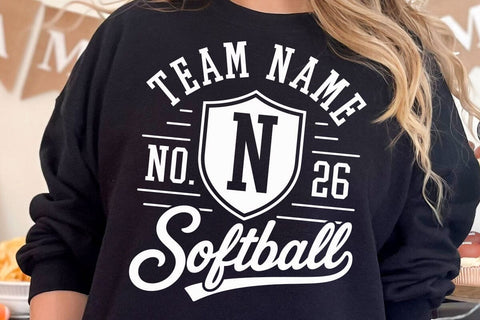 Softball Team Mascot SVG Template, Monogram Letters Numbers, Custom Softball Svg Design SVG DesignDestine 