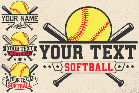 Softball Team Template Svg, Softball Team Shirts, Cricut Cut File, Logo, Silhouette , Softball Mom Svg, Team Logo Svg, Softball Mascot, Softball Player Svg SVG DesignDestine 