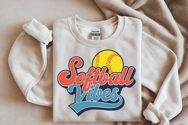 Softball vibes SVG, Retro softball SVG, Sport SVG, Softball cheer svg SVG DesignDestine 