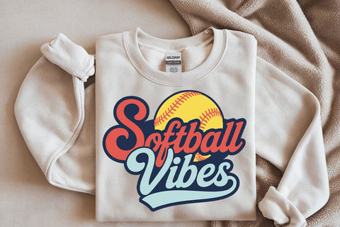 Softball vibes SVG, Retro softball SVG, Sport SVG, Softball cheer svg SVG DesignDestine 