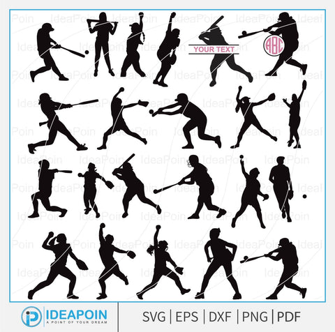 Softball Women, Baseball girls pitcher, Softball Silhouettes, Softball Girl svg, Softball Player Bundle, Softballs Clipart, Sports Clip Art SVG Dinvect 