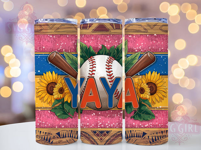 Softball Yaya Game Day Tumbler, Sports Grandma Tumbler, 20oz Sublimation Tumbler, Softball Lover Gift, Yaya Baseball Design, Game Day Tumbler Wrap, Cute Softball Grandma Tumbler Sublimation SvggirlplusArt 