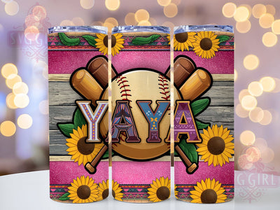 Softball Yaya Game Day Tumbler, Sports Grandma Tumbler, 20oz Sublimation Tumbler, Softball Lover Gift, Yaya Baseball Design, Game Day Tumbler Wrap, Cute Softball Grandma Tumbler Sublimation SvggirlplusArt 