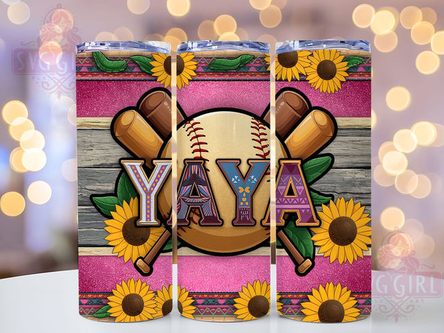 Softball Yaya Game Day Tumbler, Sports Grandma Tumbler, 20oz Sublimation Tumbler, Softball Lover Gift, Yaya Baseball Design, Game Day Tumbler Wrap, Cute Softball Grandma Tumbler Sublimation SvggirlplusArt 