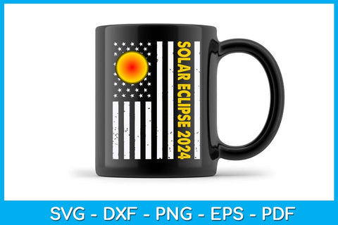 Solar Eclipse 2024 American Flag SVG PNG PDF Cut File SVG Creativedesigntee 