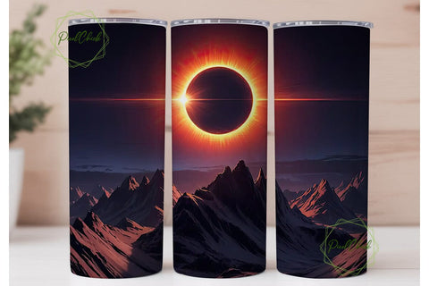 Solar Eclipse 20oz Tumbler Wrap Sublimation PixelChick 