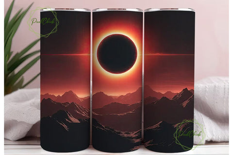 Solar Eclipse 20oz Tumbler Wrap Sublimation PixelChick 