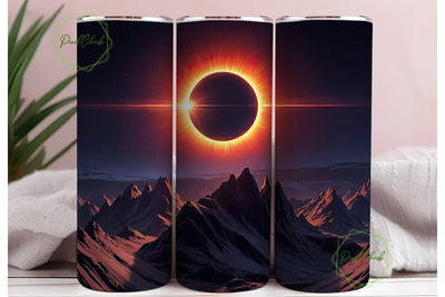Solar Eclipse 20oz Tumbler Wrap Sublimation PixelChick 