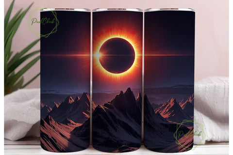 Solar Eclipse 20oz Tumbler Wrap Sublimation PixelChick 