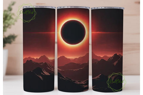Solar Eclipse 20oz Tumbler Wrap Sublimation PixelChick 