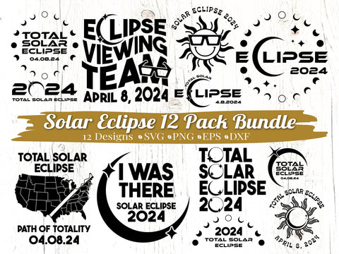 Solar Eclipse SVG Bundle SVG Caffeinated SVGs 
