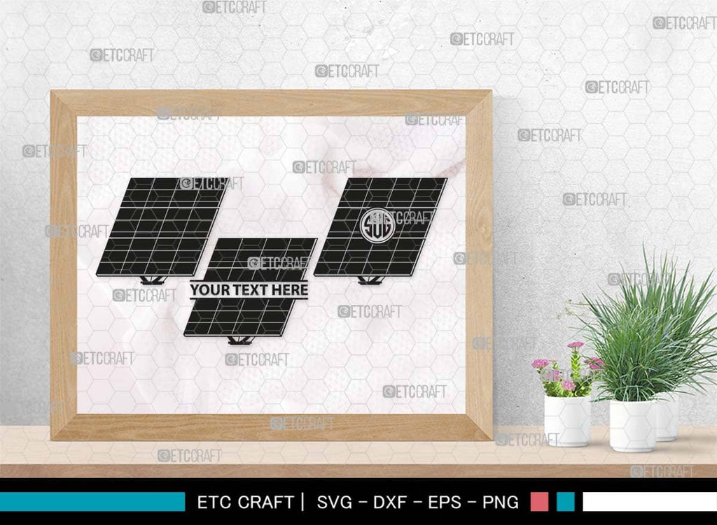 Solar Panel Monogram, Solar Panel Silhouette, Solar Panel SVG Bundle ...