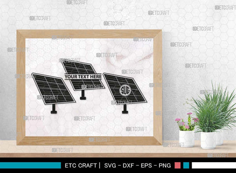 Solar Panel Monogram, Solar Panel Silhouette, Solar Panel SVG Bundle, Solar Svg, Renewable Energy Svg, Solar Panel Roof Svg, Solar Power Svg, SB00582 SVG ETC Craft 