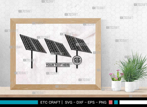 Solar Panel Monogram, Solar Panel Silhouette, Solar Panel SVG Bundle, Solar Svg, Renewable Energy Svg, Solar Panel Roof Svg, Solar Power Svg, SB00582 SVG ETC Craft 