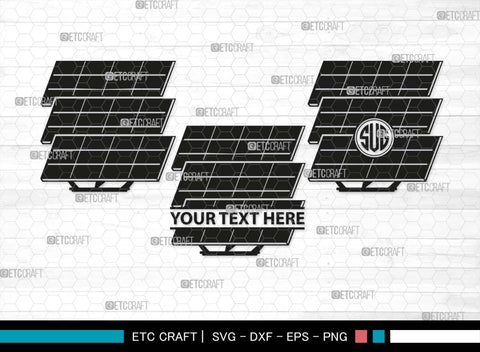 Solar Panel Monogram, Solar Panel Silhouette, Solar Panel SVG Bundle, Solar Svg, Renewable Energy Svg, Solar Panel Roof Svg, Solar Power Svg, SB00582 SVG ETC Craft 