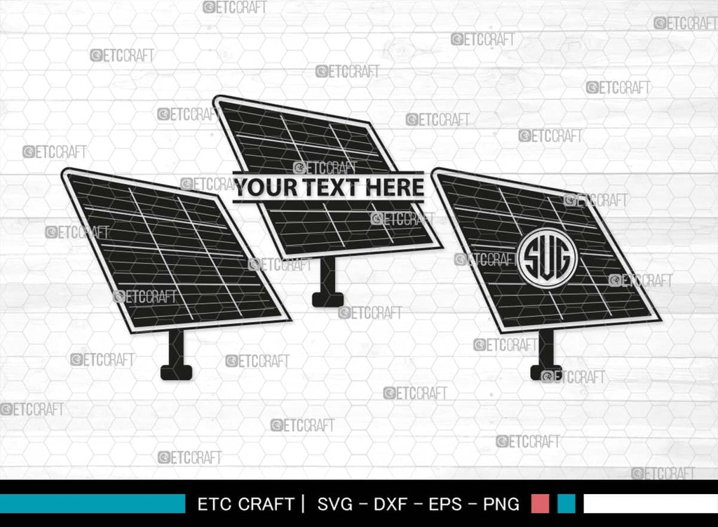 Solar Panel Text Style Solar Panel Monogram, Solar Panel Silhouette, Solar Panel SVG Bundle ...