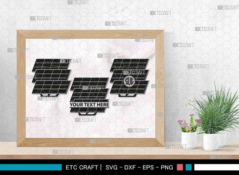 Solar Panel Monogram, Solar Panel Silhouette, Solar Panel SVG Bundle, Solar Svg, Renewable Energy Svg, Solar Panel Roof Svg, Solar Power Svg, SB00582 SVG ETC Craft 