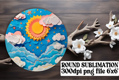 Solar Radiance: Circle Sublimation Design Ensemble Sublimation afrosvg 