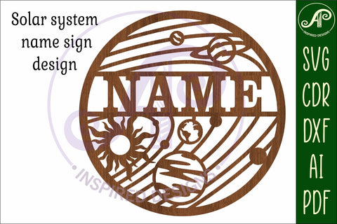 Solar system name wall art sign, SVG file SVG APInspireddesigns 