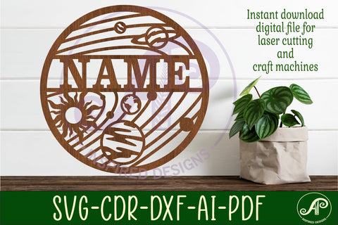 Solar system name wall art sign, SVG file SVG APInspireddesigns 