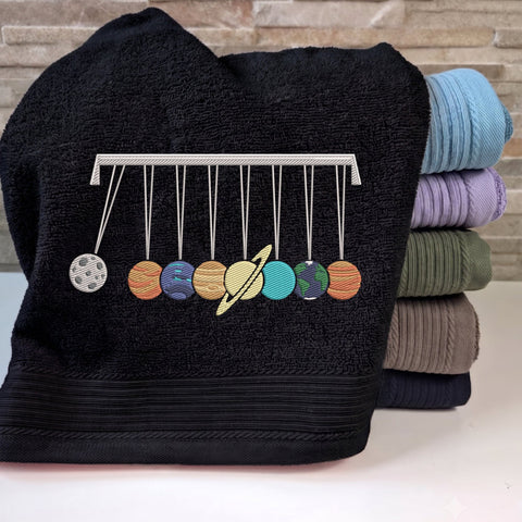 Solar System Newton's Cradle Embroidery Design – Planets Space Science Physics Machine Embroidery File Embroidery/Applique DESIGNS PatternFeed8 
