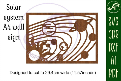 Solar system wall art sign, SVG file. vector space sign SVG APInspireddesigns 