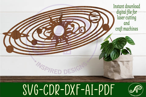 Solar system wall art sign, SVG file. vector space sign SVG APInspireddesigns 