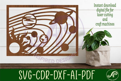Solar system wall art sign, SVG file. vector space sign SVG APInspireddesigns 