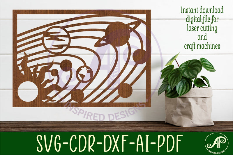 Solar system wall art sign, SVG file. vector space sign SVG APInspireddesigns 