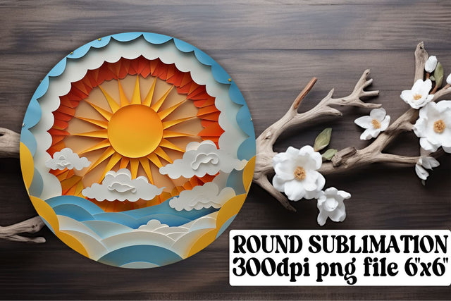 Solaris Splendor: 3D Sun Circle Sublimation Array Sublimation afrosvg 