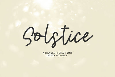 Solstice Script Font Beck McCormick 