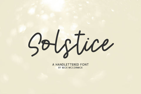 Solstice Script Font Beck McCormick 