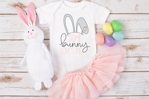 Some Bunny Loves Me, Bunny Ears Easter SVG SVG Designing Digitals 
