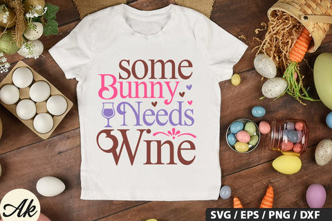 Some Bunny Needs Wine SVG And Sticker PNG Design SVG akazaddesign 