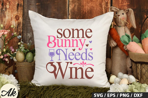 Some Bunny Needs Wine SVG And Sticker PNG Design SVG akazaddesign 