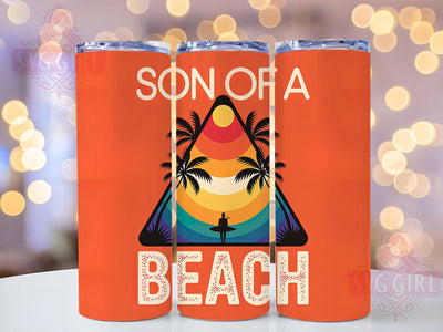 Son Of A Beach Design 20oz Tumbler, Fun Summer Vibes, Triangular Shape Design, Sublimation Tumbler Wrap, 20oz Tumbler, Playful Summer Gift, Bright Coastal Style Sublimation SvggirlplusArt 