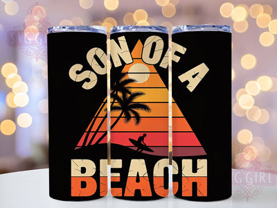 Son Of A Beach Design 20oz Tumbler, Fun Summer Vibes, Triangular Shape Design, Sublimation Tumbler Wrap, 20oz Tumbler, Playful Summer Gift, Bright Coastal Style Sublimation SvggirlplusArt 