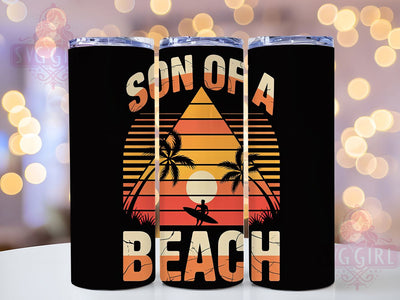 Son Of A Beach Design 20oz Tumbler, Fun Summer Vibes, Triangular Shape Design, Sublimation Tumbler Wrap, 20oz Tumbler, Playful Summer Gift, Bright Coastal Style Sublimation SvggirlplusArt 